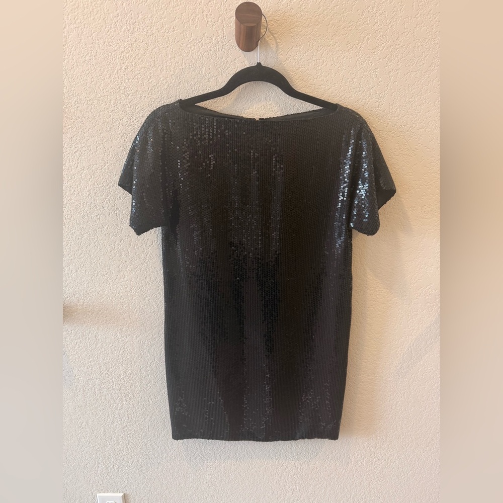 Elegant Black Sequin Short Sleeve Top